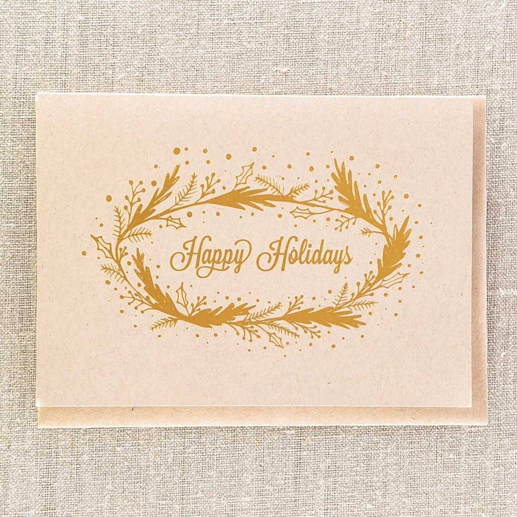 Pike Street Press - Happy Holiday Gold Foil on Kraft