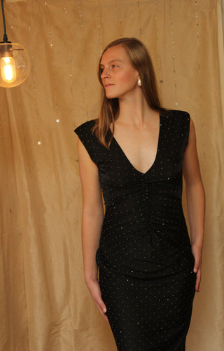 Rhinestone Ruched Dress