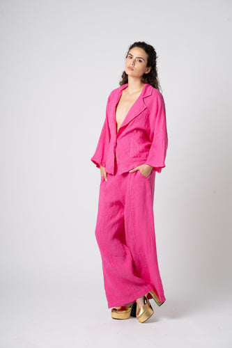 Raspberry Pink Linen Pants