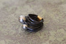 Leather Band Pearl Ring