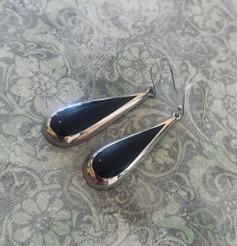 Oval Onyx Earrings
