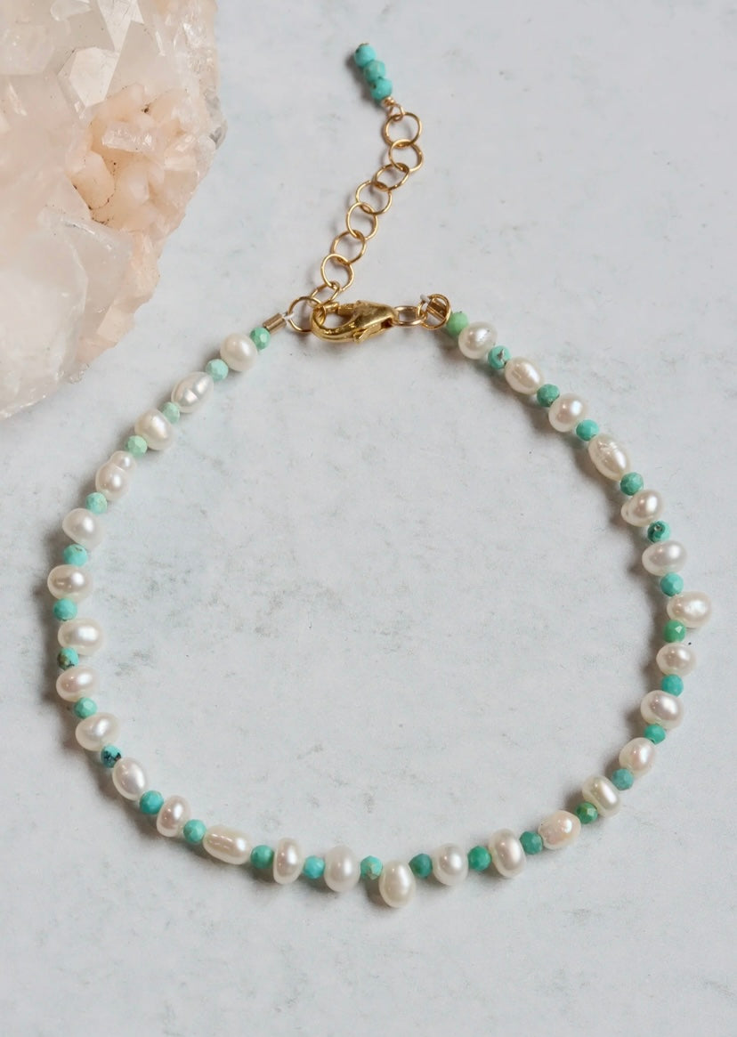 Adora Turquoise and Pearl Bracelet