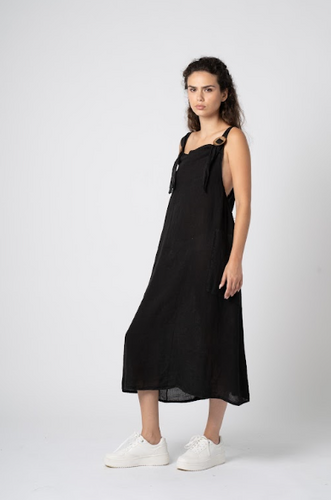 Linen Black Dress