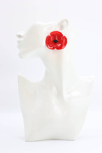Recycled Poppy Flower Earrings