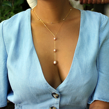 Ekolu Pink Pearl Y Necklace