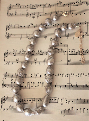 Susan Shaw Grey Freshwater Baroque Pearl Necklace