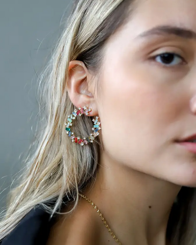 Round Crystal Earrings