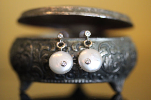 Zoya Pearl and Diamond Earrings