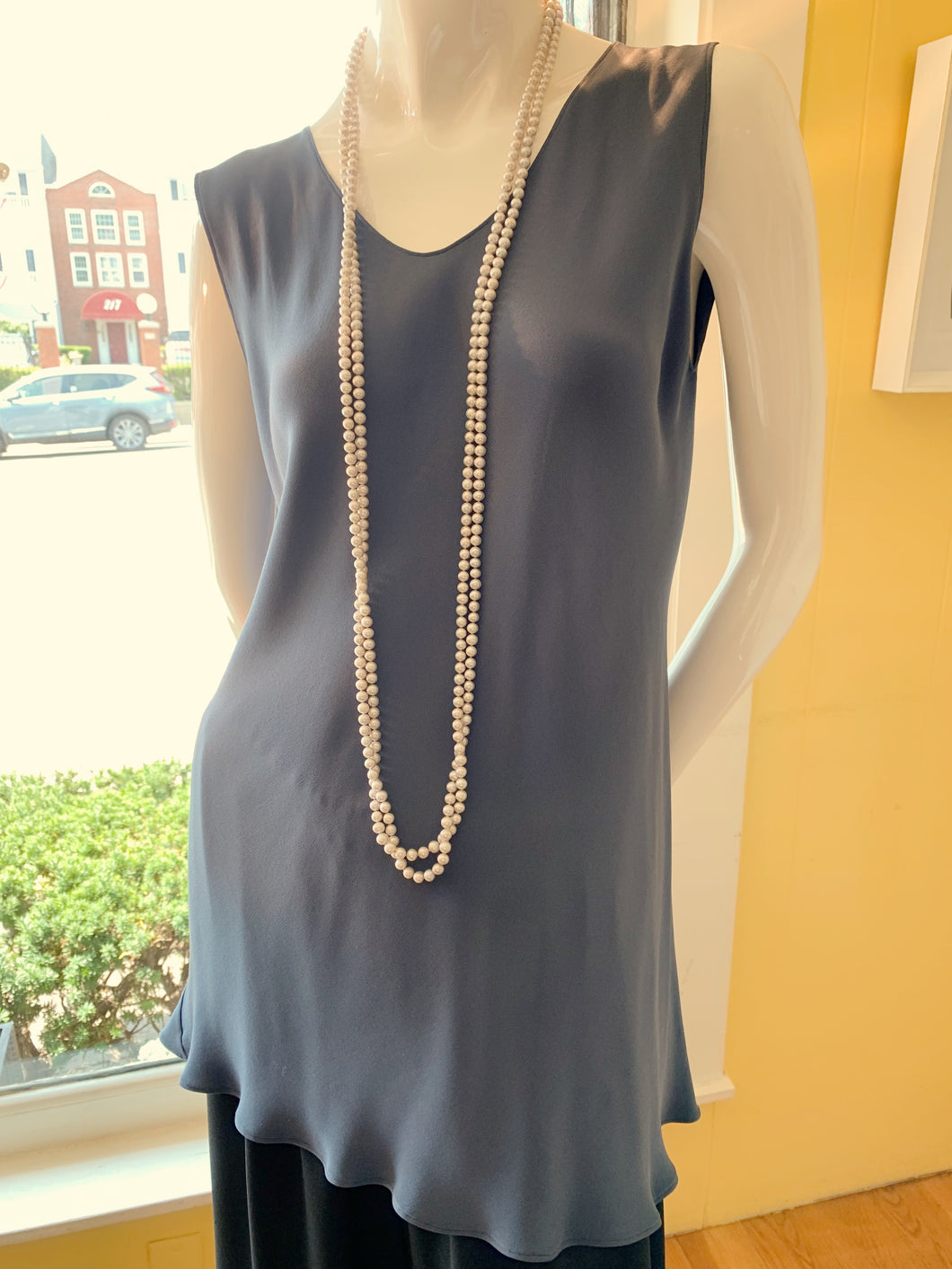 Carter Smith Silk Soft Muted Blue Silk Top