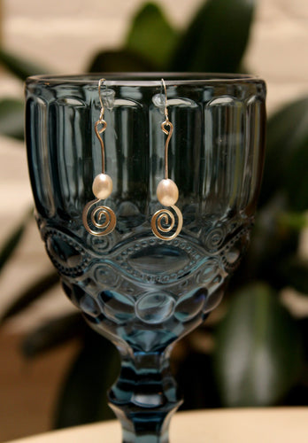 Spiral Pearl Earrings
